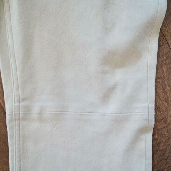 LAUREN RALPH LAUREN High Rise Straight Suede Pants Women's 10 Pale Parchment NWT - Picture 9 of 14